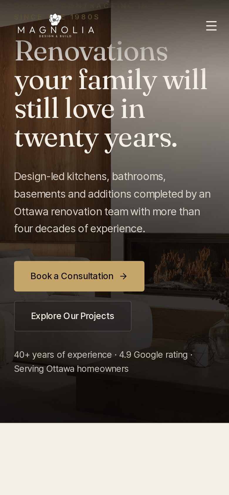 Magnolia Reimagined mobile website layout by Algorank