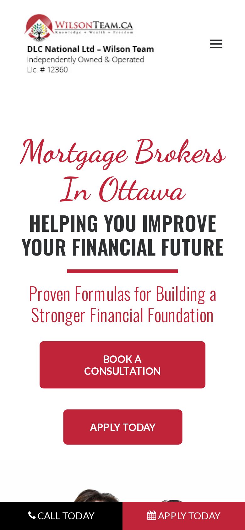 The Wilson Team mobile website layout by Algorank