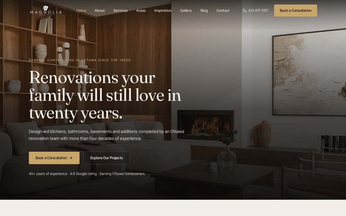 Magnolia Reimagined desktop website designed and built by Algorank
