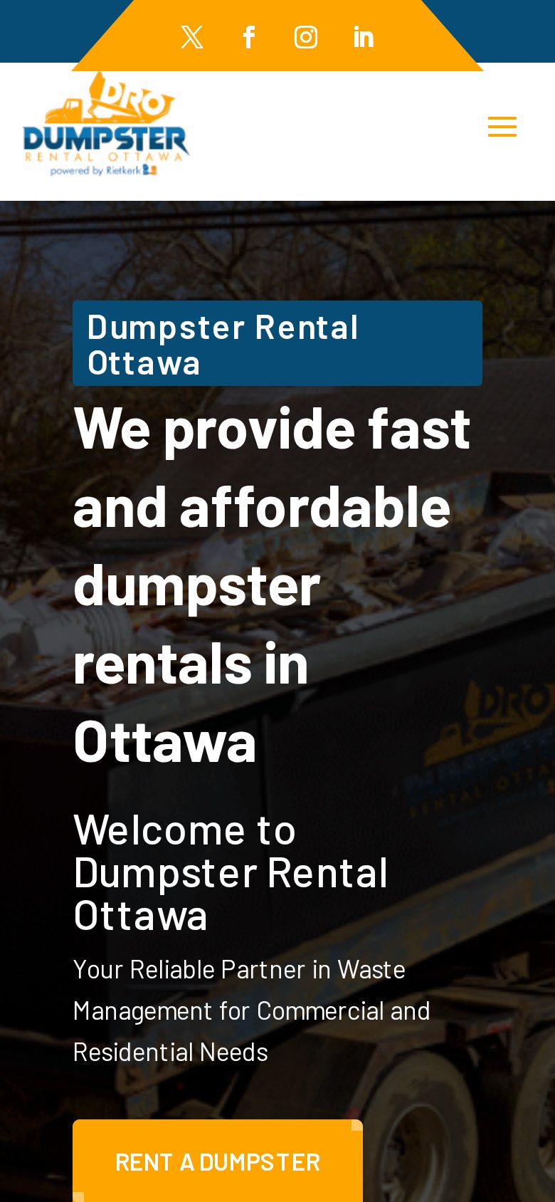 Dumpster Rental Ottawa mobile website layout by Algorank