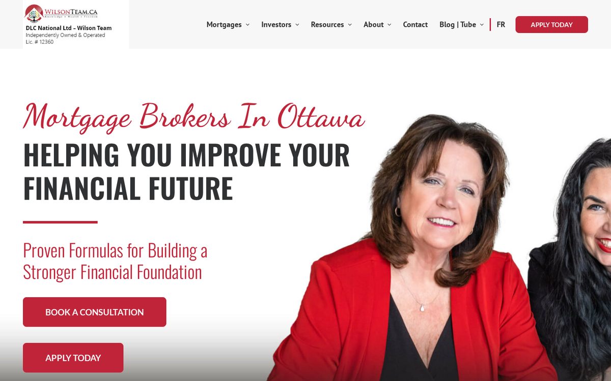 The Wilson Team desktop website designed and built by Algorank